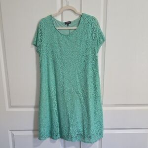 Poof! Mint Green Scoop Neck Dress